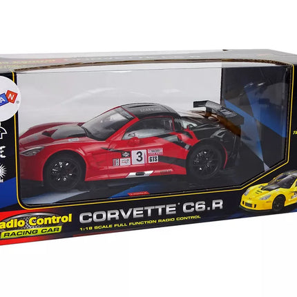 Sportinis lenktyninis automobilis R/C 1:18 Corvette C6.R raudonas 2,4 G šviesos