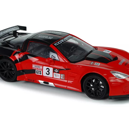 Sportinis lenktyninis automobilis R/C 1:18 Corvette C6.R raudonas 2,4 G šviesos