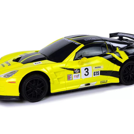 Sportinis automobilis R/C 1:24 Corvette C6.R geltonas 2.4 G šviesos