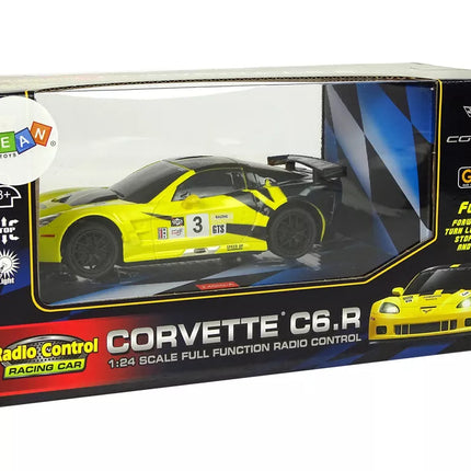 Sportinis automobilis R/C 1:24 Corvette C6.R geltonas 2.4 G šviesos