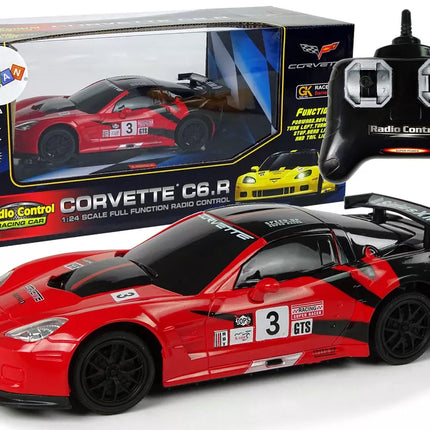 Sportinis automobilis R/C 1:24 Corvette C6.R raudonas 2.4 G šviesos