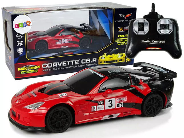 Sportinis automobilis R/C 1:24 Corvette C6.R raudonas 2.4 G šviesos