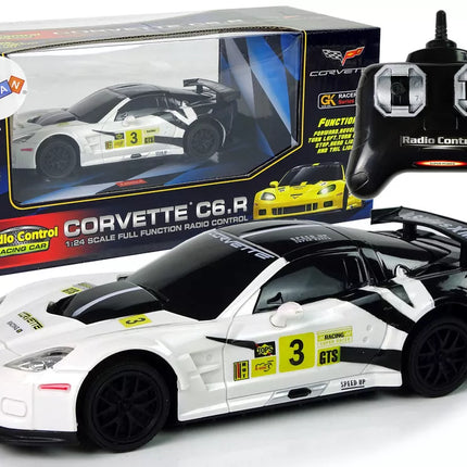 Sportinis automobilis R/C 1:24 Corvette C6.R baltas 2.4 G šviesos
