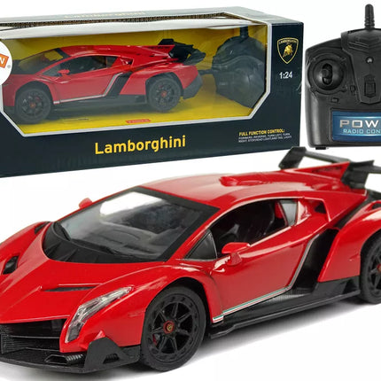 Sportinis automobilis R/C 1:24 Lamborghini Veneno Red 2.4 G Šviesos