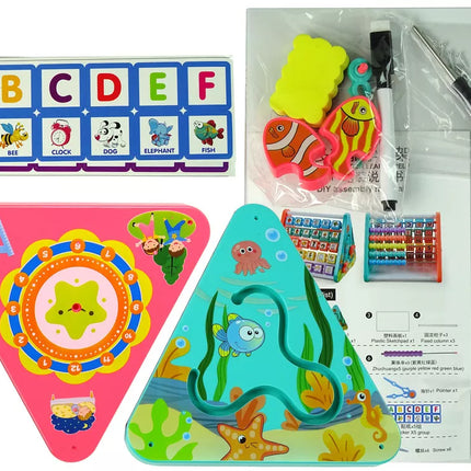 Mokomasis lentynos trikampis Skaitikliai Raidės Objektai Gyvūnai