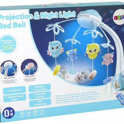 Lovytė-karuselė Projektorius Pilotas Melodijos Gyvūnų garsai Mėlyna
