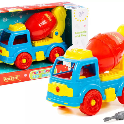 Betono maišyklės transporto priemonės "pasidaryk pats" blokeliai, 29 dalys, 84804