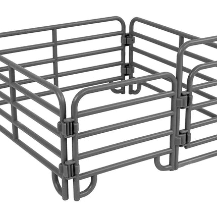 Keturių asilų ūkininko tvoros figūrėlių rinkinys pilkas