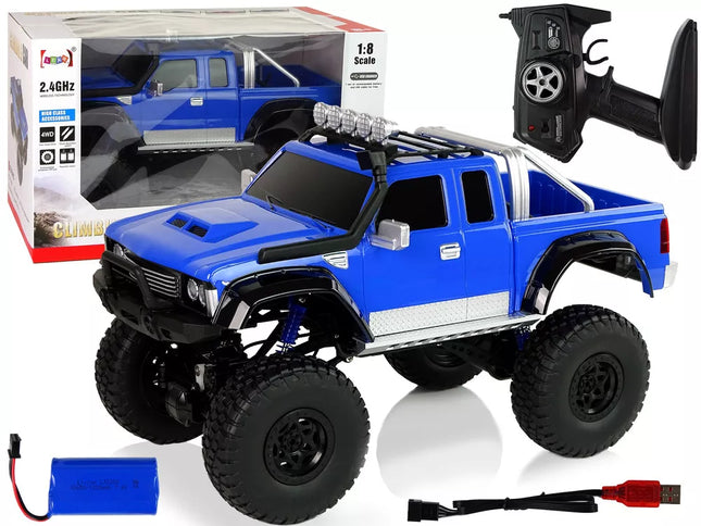 Visureigis R/C 2.4G Climbing Car 1:8 mėlynas 4x4