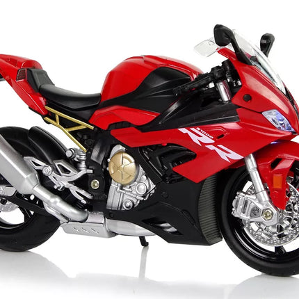 Motociklo modelis BMW S1000RR raudonas garsai šviesos
