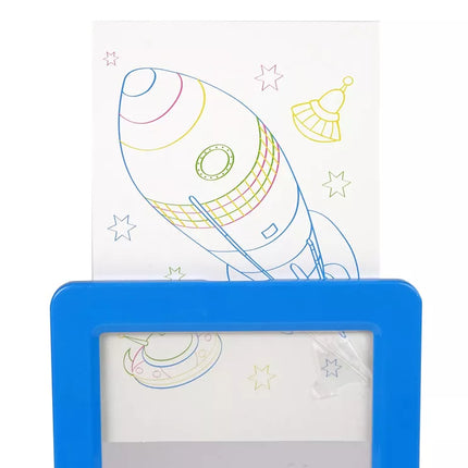 Magijos apšviesta 3D baltoji lenta akiniai mėlyni