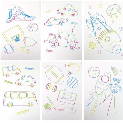 Magijos apšviesta 3D baltoji lenta akiniai mėlyni