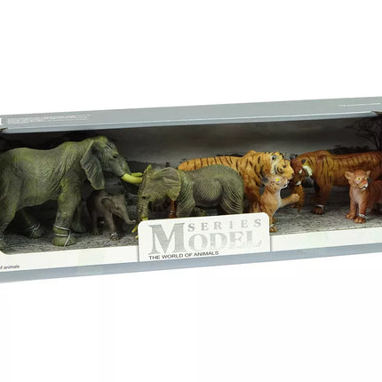 Afrikos dramblių tigrų laukinių gyvūnų figūrėlių rinkinys