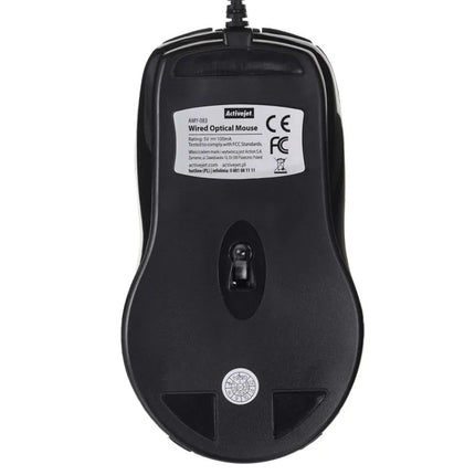 Activejet AMY-083 USB laidinė pelė (optinė; 1000 DPI; juoda)
