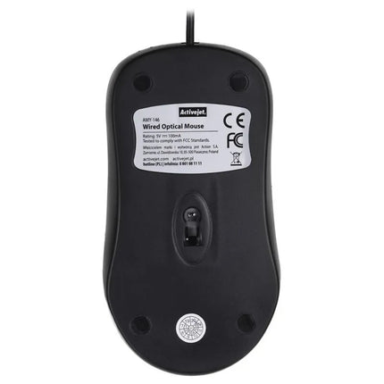 Activejet AMY-146 laidinė pelė (optinė; 1000 DPI; juoda)