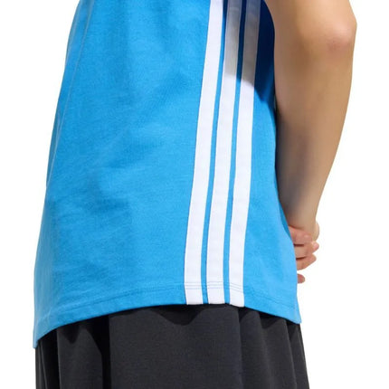 adidas Essentials 3-Stripes medvilniniai moteriški marškinėliai, šviesiai mėlyni, KC5197