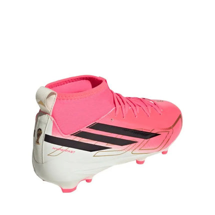 Adidas F50 Hyperfast League Mid FG vaikiški futbolo bateliai, rožiniai KK1315