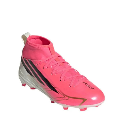 Adidas F50 Hyperfast League Mid FG vaikiški futbolo bateliai, rožiniai KK1315