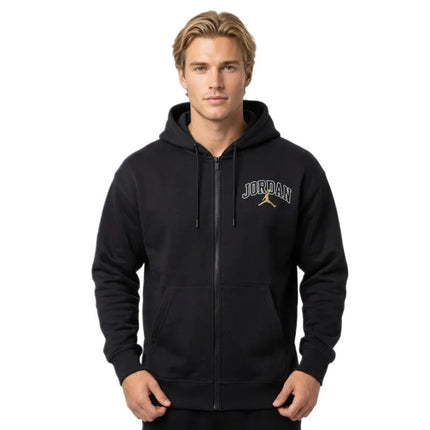 Air Jordan Brooklyn Fleece džemperis su gobtuvu ir pilnu užtrauktuku, juodas - IB7908-011
