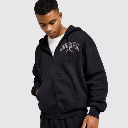 Air Jordan Brooklyn Fleece džemperis su gobtuvu ir pilnu užtrauktuku, juodas - IB7908-011