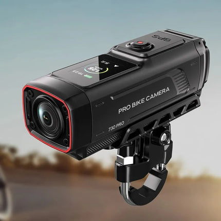 AKEEYO 730Pro 4K vaizdo registratorius ir sporto kamera dviračiams bei motociklams, tvirtinama ant vairo – juoda