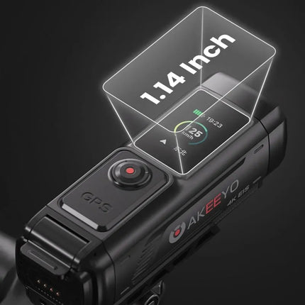 AKEEYO 730Pro 4K vaizdo registratorius ir sporto kamera dviračiams bei motociklams, tvirtinama ant vairo – juoda