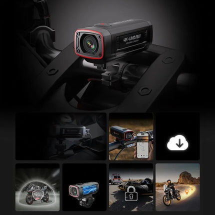AKEEYO AKY-710S 4K sportinė vaizdo kamera motociklo vairui – juoda