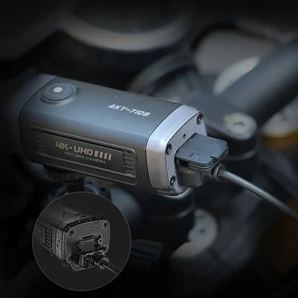 AKEEYO AKY-710S 4K sportinė vaizdo kamera motociklo vairui – juoda