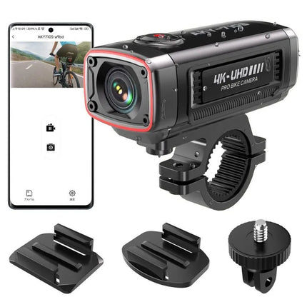 AKEEYO AKY-710S 4K sportinė vaizdo kamera motociklo vairui – juoda