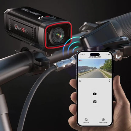 AKEEYO AKY-710S 4K sportinė vaizdo kamera motociklo vairui – juoda