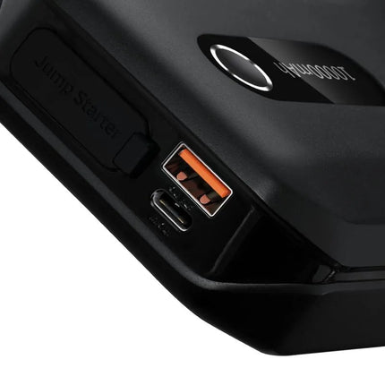 Automobilinis užvedimo įrenginys (Jumpstarter) Baseus Power Starter 10000mAh 12V (1000A / 500A) + laidai su krokodilais, juodas (C00245501113-00)