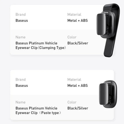 Baseus automobilinis akinių laikiklis, sidabrinis (ACYJN-B0S)