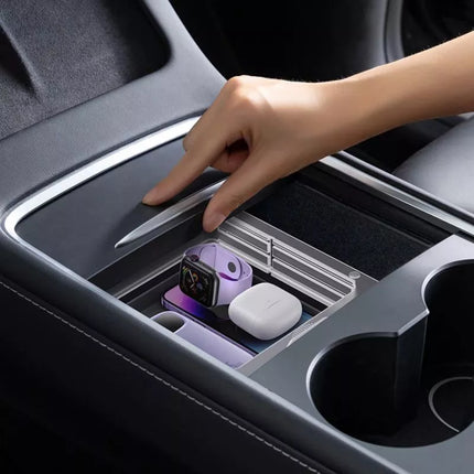 Baseus T-Space serijos automobilinis organizatorius, skirtas Tesla Model 3 / Y - pilkas
