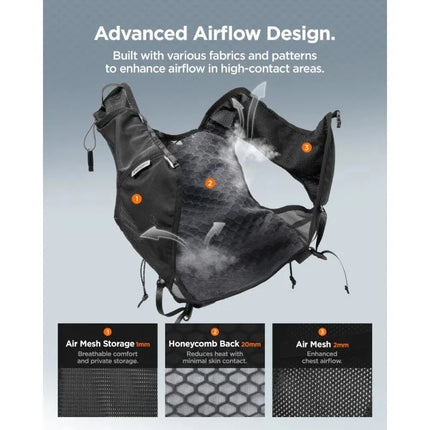 Bėgimo liemenė Spigen A721 Dynamic Shield ML su 500 ml minkštu gertuvės buteliuku – juoda