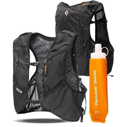 Bėgimo liemenė Spigen A721 Dynamic Shield ML su 500 ml minkštu gertuvės buteliuku – juoda