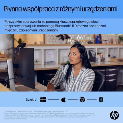 Belaidė įkraunama tylioji pelė HP 710, juoda, su baterija, 6E6F2AA