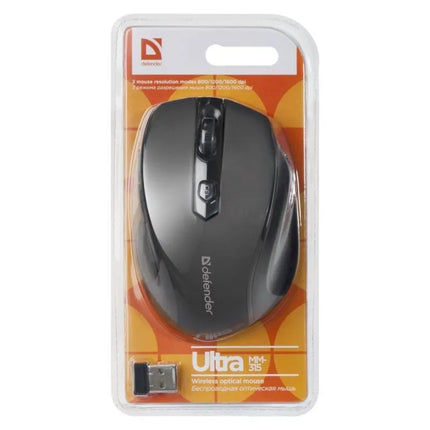 Belaidė optinė pelė Defender Ultra MM-315, 1600 DPI, juoda, 52315