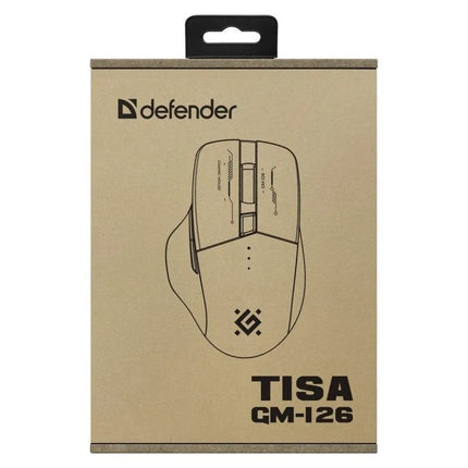 Belaidė pelė Defender GM-126 Tisa RF+BT, optinė, 1600 dpi, 6 mygtukų, balta