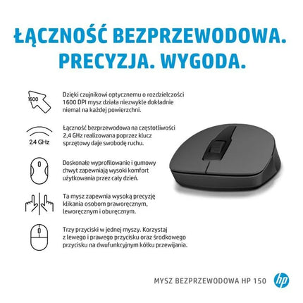 Belaidė pelė HP 150, juoda, 2S9L1AA