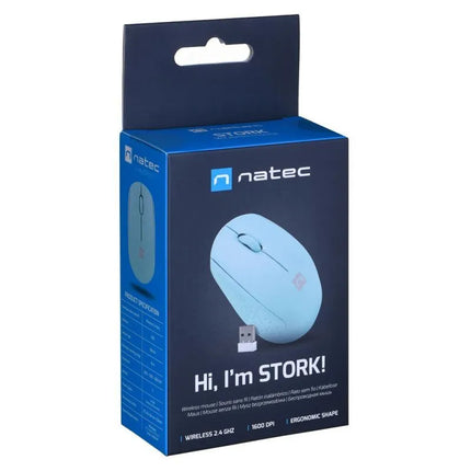 Belaidė pelė NATEC STORK 1600 DPI, mėlyna, NMY-2001
