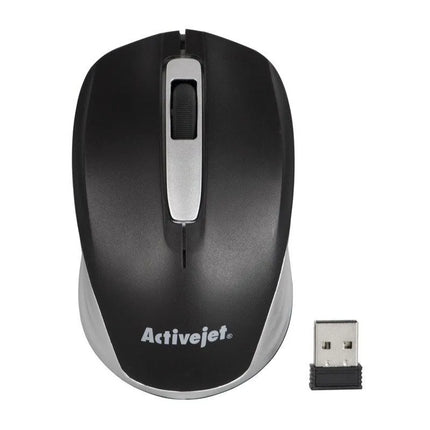 Belaidė USB pelė Activejet AMY-313 (optinė; 1200 DPI; juoda ir pilka)