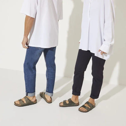 Birkenstock Arizona Soft Footbed Oiled Leather Siaurims Faded Khaki Šlepetės Siauriems Kojoms (1019377)