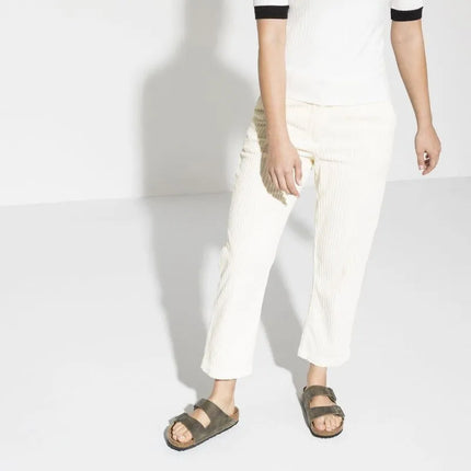 Birkenstock Arizona Soft Footbed Oiled Leather Siaurims Faded Khaki Šlepetės Siauriems Kojoms (1019377)