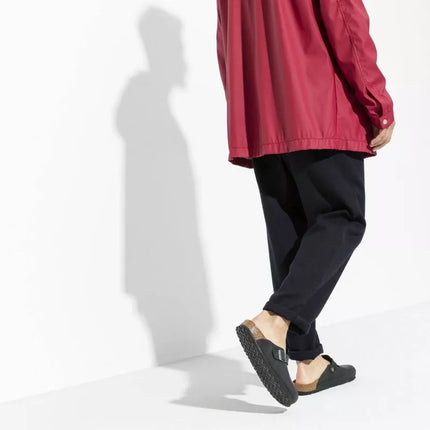 Birkenstock Boston Black moteriškos/vyriškos klumpės, aliejuotos odos, siauros šlepetės (0059463)