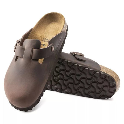 Birkenstock Boston Habana alyvuotos odos moteriški/vyriški klumpiai (įprasto pločio/platesni) (0860131)