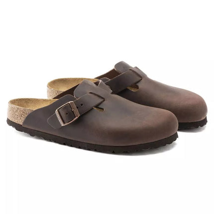 Birkenstock Boston Habana alyvuotos odos moteriški/vyriški klumpiai (įprasto pločio/platesni) (0860131)