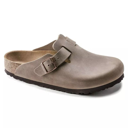 „Birkenstock Boston“ tabako rudos alyvuotos odos, reguliaraus ir plataus pločio moterims/vyrams (0960811)