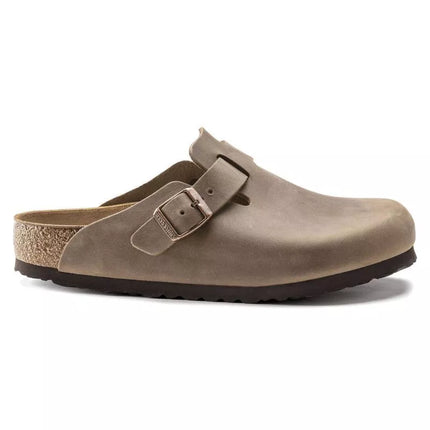 „Birkenstock Boston“ tabako rudos alyvuotos odos, reguliaraus ir plataus pločio moterims/vyrams (0960811)