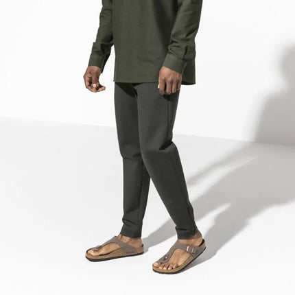 Birkenstock Gizeh Birko-Flor Nubuck Stone vyriškos šlepetės per pirštą, plati pėda, pilkos (43391)