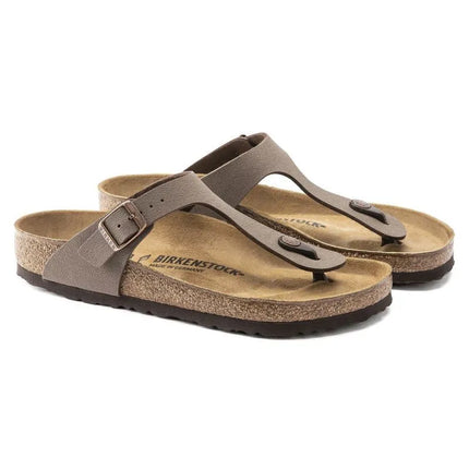 Birkenstock Gizeh Birko-Flor Nubuck Stone vyriškos šlepetės per pirštą, plati pėda, pilkos (43391)